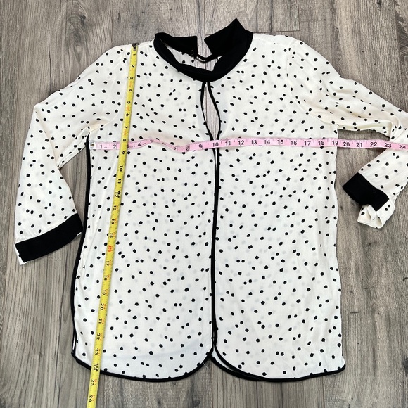 Zara Ivory Polka Dot Blouse Women's Size XS - Picture 2 of 9